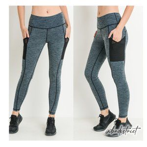 MONO B Mesh Pocket Full Leggings Marle Grey